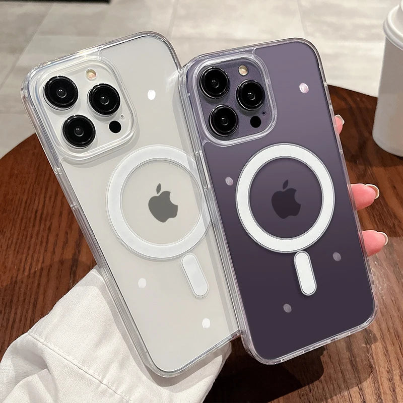 MagSafe Magic: Transparent Wireless Charging Case for iPhone - Ultimate Protection and Style!