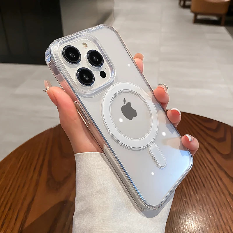 MagSafe Magic: Transparent Wireless Charging Case for iPhone - Ultimate Protection and Style!