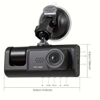 Stay Safe Day and Night: Dash Cam with IR Night Vision and Triple Camera Setup! - Beryl Gadgets