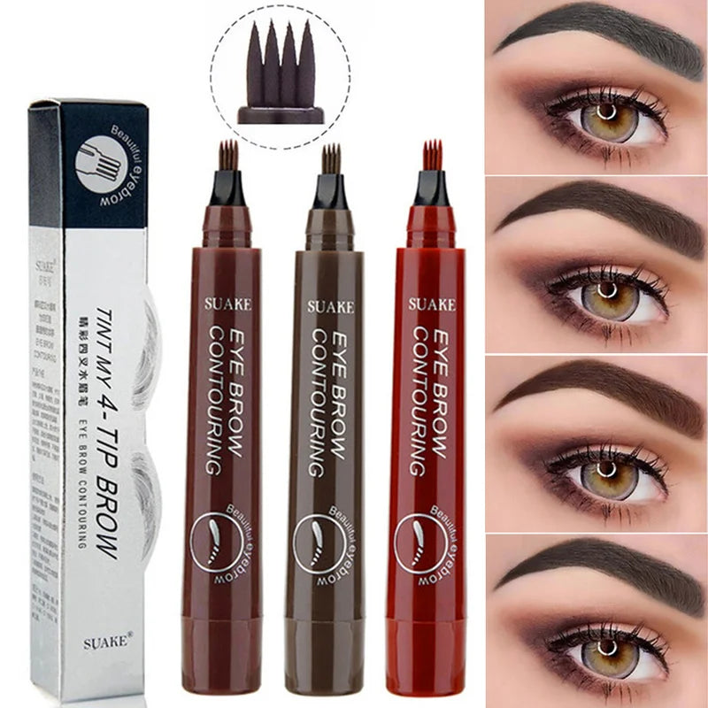 Achieve Flawless Brows with the Ultimate 4-Point Waterproof Eyebrow Pencil!
