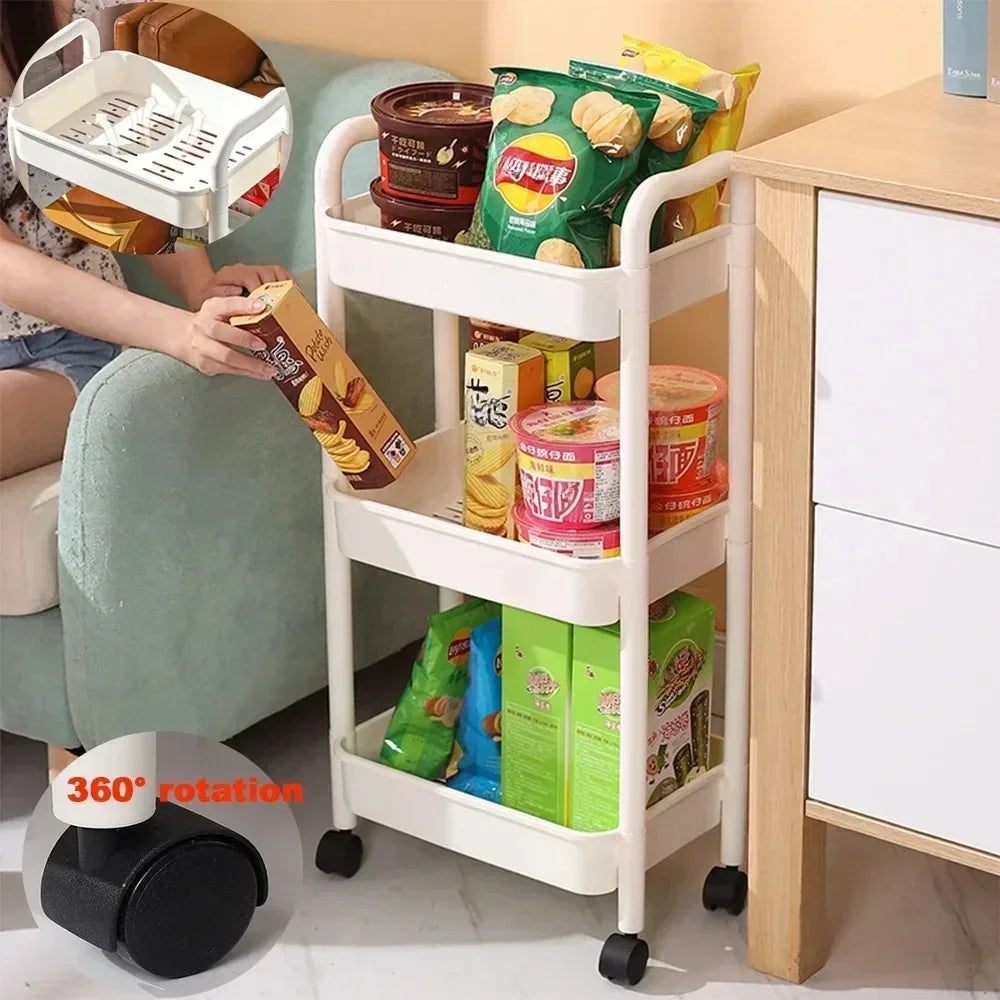 Transform Your Space: The Ultimate Multifunctional Kitchen Organizer and Mobile Storage Rack!